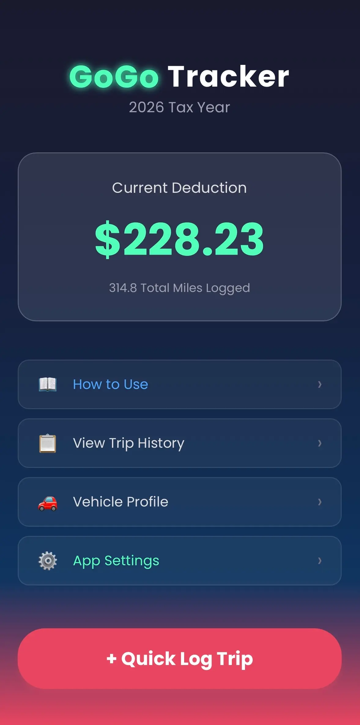 GoGo Tracker App Interface